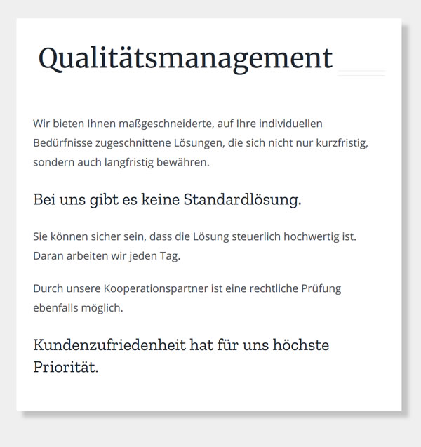 Qualitaetsmanagement in  Obersontheim